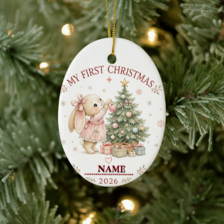 Premier Noël de bébé ORNEMENT PHOTO MONOGRAMME