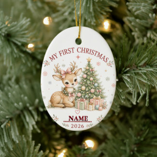 Premier Noël de bébé ORNEMENT PHOTO MONOGRAMME