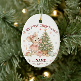Premier Noël de bébé ORNEMENT PHOTO MONOGRAMME