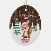 Premier Noël de bébé Ornement Renard (Droite)