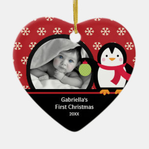 Premier Noël de bébé Photo Ornement Pingouin