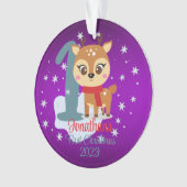 Premier Noël de bébé renne mignon couleur moderne (devant)