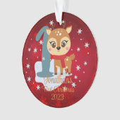 Premier Noël de bébé renne mignon couleur moderne (devant)