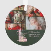Premier Noël de bébé Rose Vert (dos)