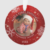 PREMIER NOËL DE BÉBÉ Rouge Flocon de Neige 2 Photo (devant)