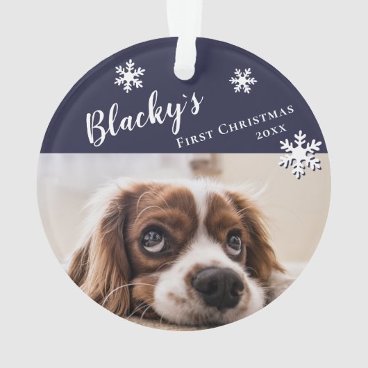 Premier Noël de chiot Nom et photo du chien (dos)