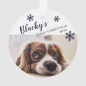 Premier Noël de chiot Nom et photo du chien  (devant)