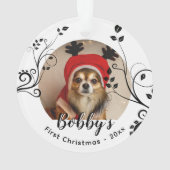 Premier Noël de chiot Photo Nom de chien Feuillage (dos)