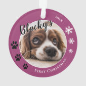 Premier Noël de chiot rustique Nom de chien Photo (dos)