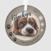 Premier Noël de chiots Rustique Nom de chien Photo (dos)