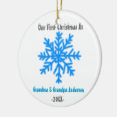 Premier Noël de flocon de neige comme ornement de (Gauche)