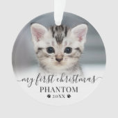 Premier Noël de minou Script Photo de chat (devant)