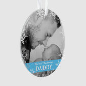 Premier Noël de papa Snowflakes Baby Boy Photo (devant)