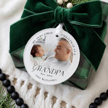 Premier Noël de Papi Photo de Bébé Personnalisé