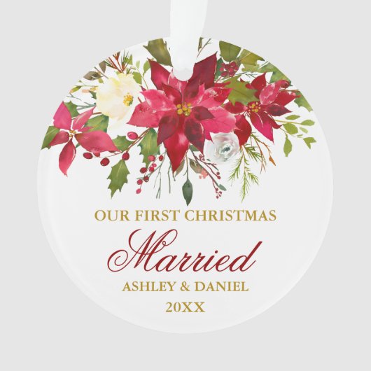 Premier Noël de Poinsettia Floral Gold| Photo (devant)