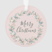 Premier Noël du bébé avec cadre floral rose mignon (dos)