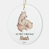 Premier Noël du bébé | Bébé mignon Ours Ornement (Gauche)