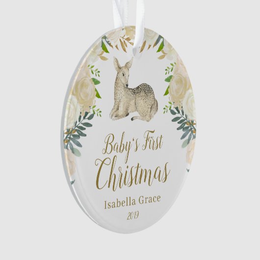 Premier Noël du bébé de Cerf Floral (devant)