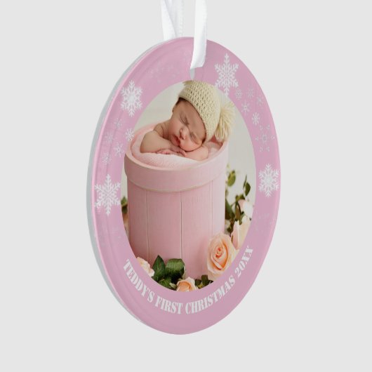 Premier Noël du bébé rose mou (devant)