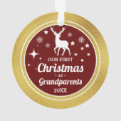 Premier Noël du grand-parent en couleur d'or (dos)