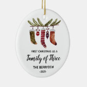 Premier Noël en famille de trois ornements (Droite)