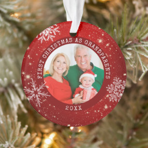 PREMIER NOËL EN GRANDS-PARENTS FLUX DE Neige Rouge