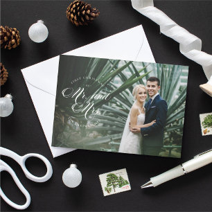 Premier Noël en tant que Carte photo de M. et Mme 