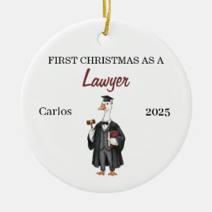 Premier Noël en tant que décorations d'avocat, oie