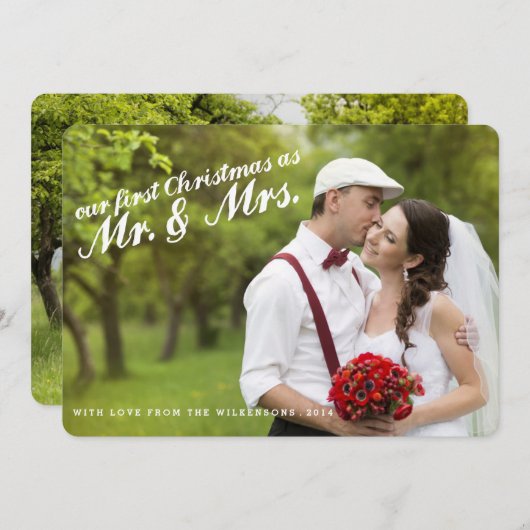 Premier Noël en tant que M. et Mme Deux Cartes pho (Devant / Derrière)
