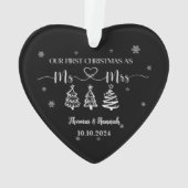 Premier Noël en tant que M. et Mme Mariage moderne (dos)