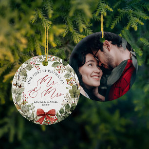 Premier Noël en tant que M. et Mme Ornement photo