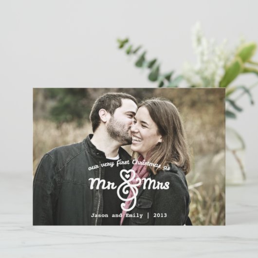 Premier Noël en tant que M. & Mme Carte photo de v (Debout devant)