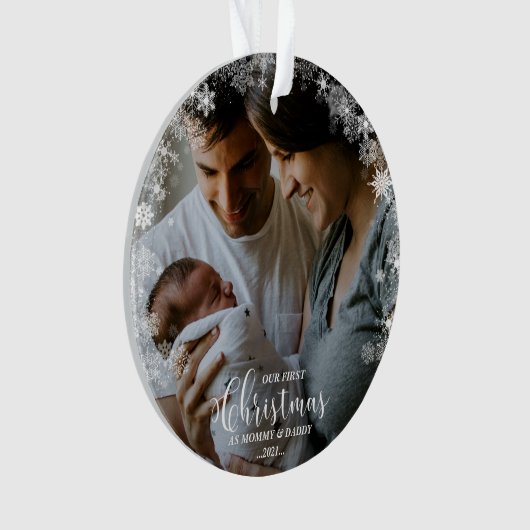 Premier Noël en tant que maman et papa Snowflake P (devant)