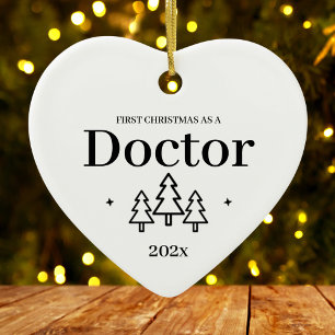 Premier Noël en tant que médecin Ornement à coeur