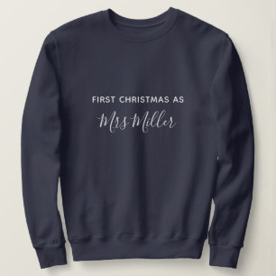 Premier Noël en tant que Mme Navy Blue Sweatshirt