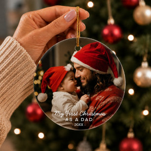 Premier Noël en tant que Papa Ornement Photo