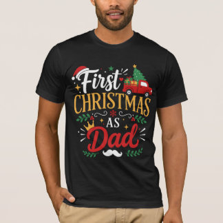Premier Noël en tant que Papa T-Shirt Vintage Nouv