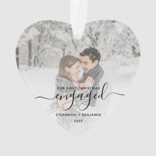 Premier Noël Engagé Photo Black Script Coeur (dos)