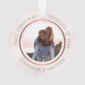 Premier Noël Engagé Photo Élégant Marbre rose (dos)