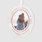 Premier Noël Engagé Photo Élégant Marbre rose (devant)