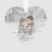 Premier Noël Engagé Photo Gris Script Coeur (devant)