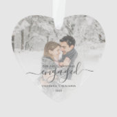 Premier Noël Engagé Photo Gris Script Coeur (dos)