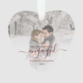 Premier Noël Engagé Photo Rouge Script Coeur (devant)