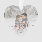 Premier Noël Engagé Photo Rouge Script Coeur (dos)