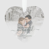 Premier Noël Engagé Photo Vert Script Coeur (devant)