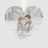 Premier Noël Engagé Photo Vert Script Coeur (dos)