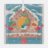 Premier Noël Ensemble Cardinaux Couple Ornement (Recto)