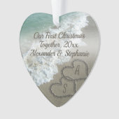 Premier Noël Ensemble Couple Hearts Beach Sable (devant)