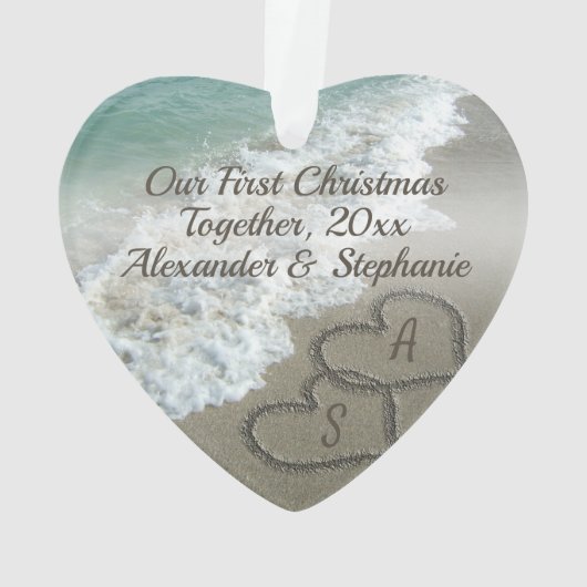 Premier Noël Ensemble Couple Hearts Beach Sable (dos)