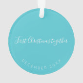 Premier Noël ensemble nouveau bébé photo aqua bleu (dos)